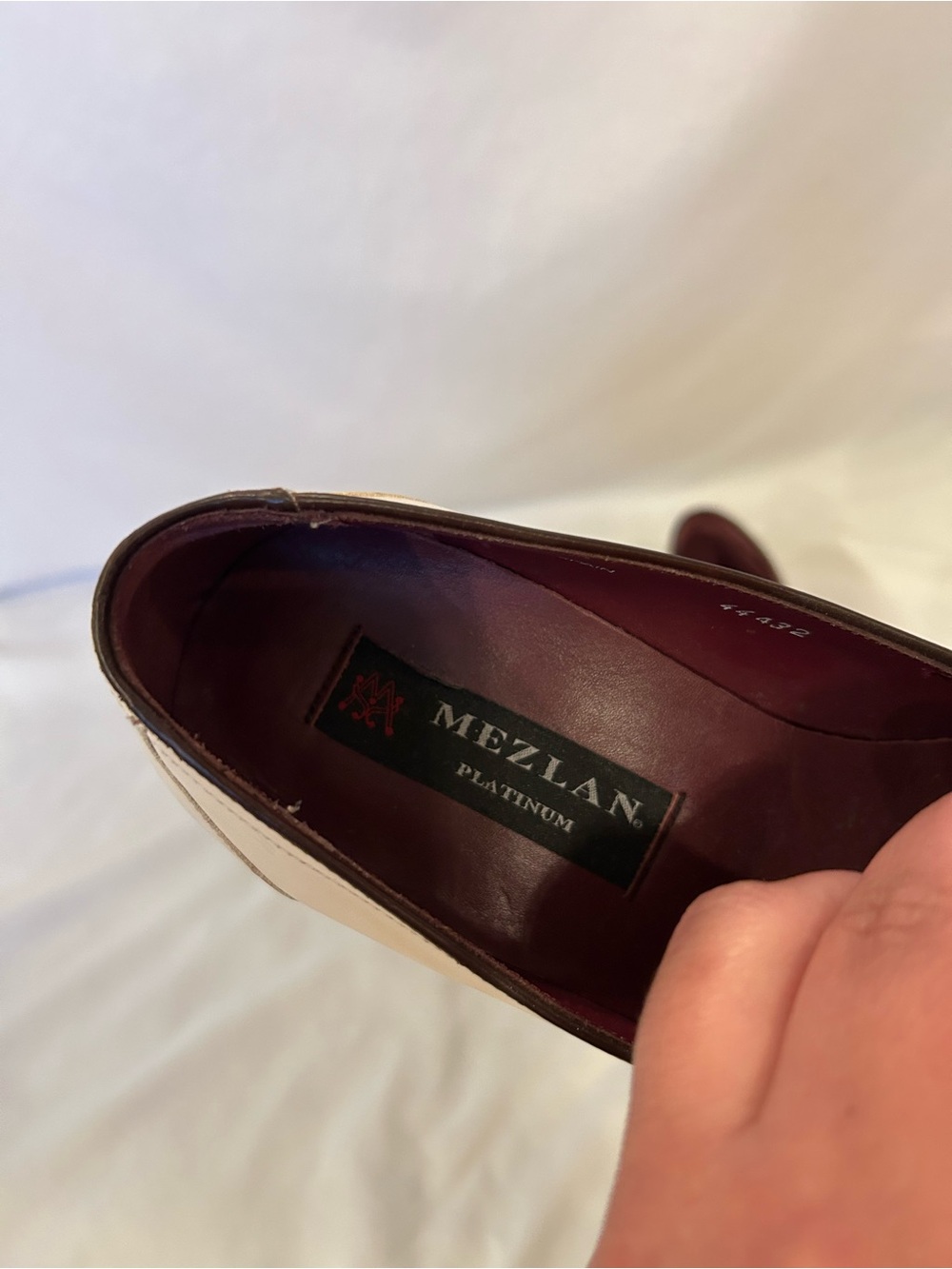 Mezlan Platinum Men’s Soler Horse Leather Loafers Sz 9 White - Picture 4 of 6